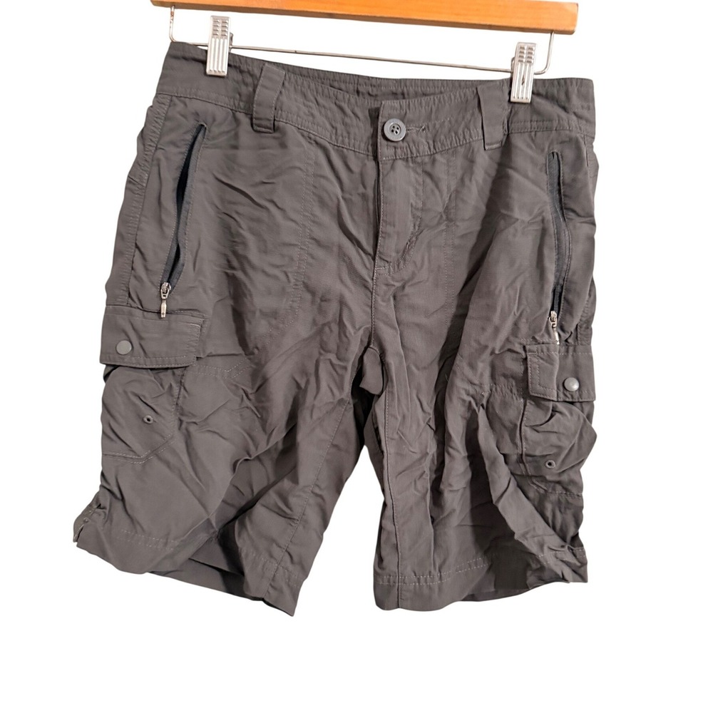 Columbia Cargo Shorts Mens 8 Grey‎ Nylon Hiking Fishing Outdoor Utility Pockets